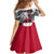 Greenland Family Matching Off Shoulder Short Dress and Hawaiian Shirt with Arctic Fox, Mountains, and Frozen Yet Fierce Text Design