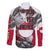 Greenland Family Matching Off Shoulder Short Dress and Hawaiian Shirt with Arctic Fox, Mountains, and Frozen Yet Fierce Text Design