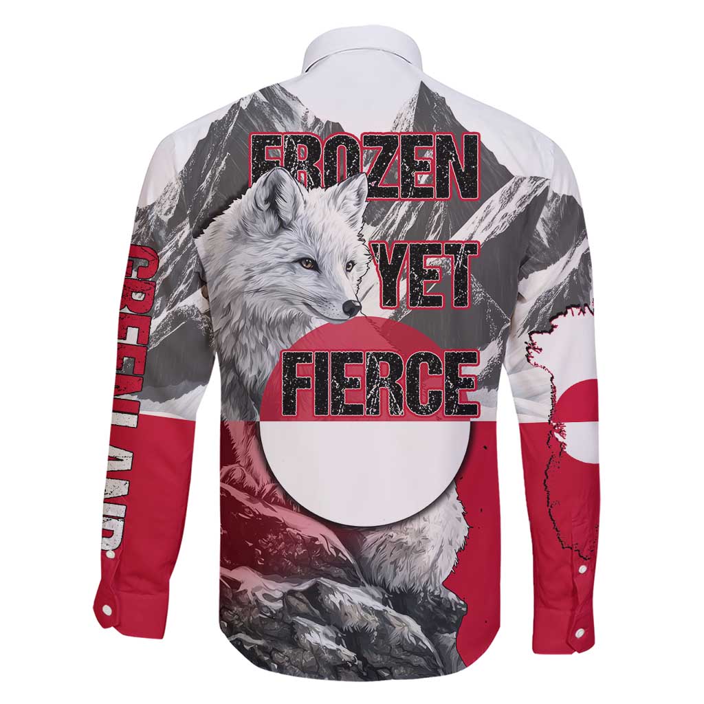 Greenland Family Matching Short Sleeve Bodycon Dress and Hawaiian Shirt with Arctic Fox, Mountains, and Frozen Yet Fierce Text Design