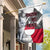 Greenland Garden Flag with Arctic Fox, Mountains, and Frozen Yet Fierce Text Design