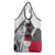 Greenland Grocery Bag with Arctic Fox, Mountains, and Frozen Yet Fierce Text Design