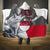 Greenland Hooded Blanket with Arctic Fox, Mountains, and Frozen Yet Fierce Text Design