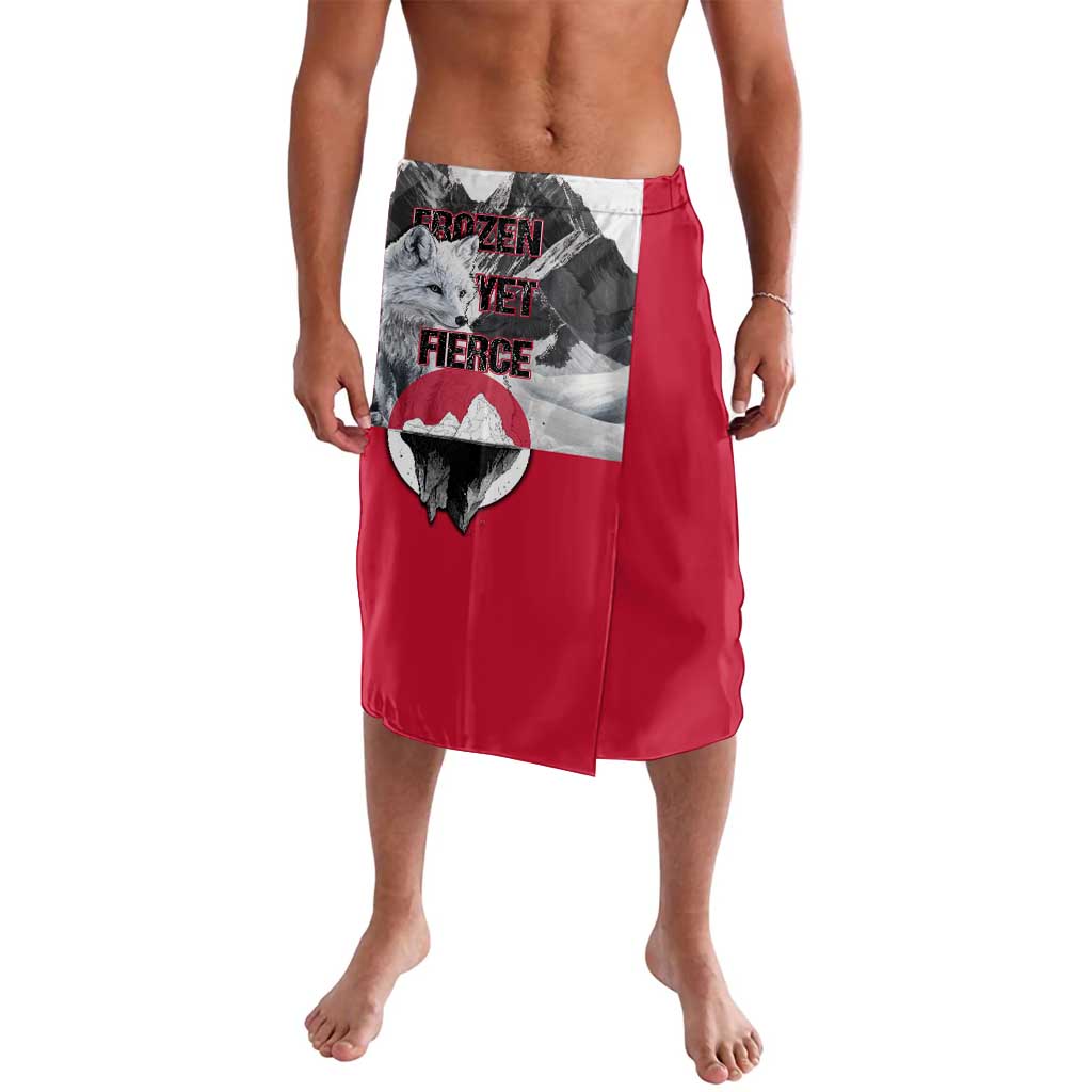 Greenland Lavalava with Arctic Fox, Mountains, and Frozen Yet Fierce Text Design