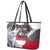Greenland Leather Tote Bag with Arctic Fox, Mountains, and Frozen Yet Fierce Text Design