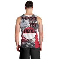 Greenland Men Tank Top with Arctic Fox, Mountains, and Frozen Yet Fierce Text Design