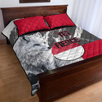Greenland Quilt Bed Set with Arctic Fox, Mountains, and Frozen Yet Fierce Text Design