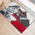 Greenland Rubber Doormat with Arctic Fox, Mountains, and Frozen Yet Fierce Text Design