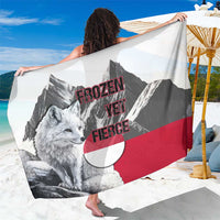 Greenland Sarong with Arctic Fox, Mountains, and Frozen Yet Fierce Text Design