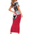 Greenland Short Sleeve Bodycon Dress with Arctic Fox, Mountains, and Frozen Yet Fierce Text Design