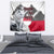 Greenland Tapestry with Arctic Fox, Mountains, and Frozen Yet Fierce Text Design