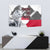 Greenland Tapestry with Arctic Fox, Mountains, and Frozen Yet Fierce Text Design