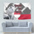 Greenland Tapestry with Arctic Fox, Mountains, and Frozen Yet Fierce Text Design