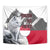 Greenland Tapestry with Arctic Fox, Mountains, and Frozen Yet Fierce Text Design