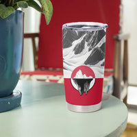 Greenland Tumbler Cup with Arctic Fox, Mountains, and Frozen Yet Fierce Text Design