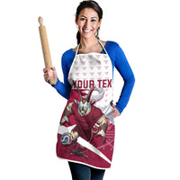 Personalized Qatar Soccer Apron Arabian Oryx Football Mascot - Comic Art Geometric