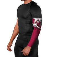Personalized Qatar Soccer Arm Sleeves Arabian Oryx Football Mascot - Comic Art Geometric
