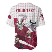 Personalized Qatar Soccer Baseball Jersey Arabian Oryx Football Mascot - Comic Art Geometric
