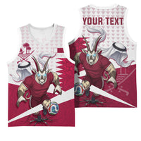Personalized Qatar Soccer Basketball Jersey Arabian Oryx Football Mascot - Comic Art Geometric