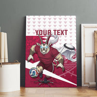 Personalized Qatar Soccer Canvas Wall Art Arabian Oryx Football Mascot - Comic Art Geometric
