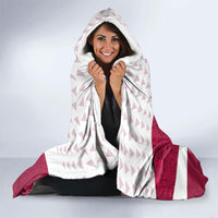 Personalized Qatar Soccer Hooded Blanket Arabian Oryx Football Mascot - Comic Art Geometric
