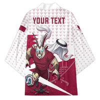 Personalized Qatar Soccer Kimono Arabian Oryx Football Mascot - Comic Art Geometric