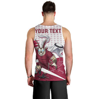 Personalized Qatar Soccer Men Tank Top Arabian Oryx Football Mascot - Comic Art Geometric