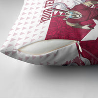 Personalized Qatar Soccer Pillow Cover Arabian Oryx Football Mascot - Comic Art Geometric