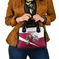 Personalized Qatar Soccer Shoulder Handbag Arabian Oryx Football Mascot - Comic Art Geometric