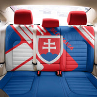 Slovakia – Red Blue White Geometric Flag Design Back Car Seat Cover with National Crest
