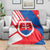 Slovakia – Red Blue White Geometric Flag Design Blanket with National Crest