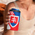 Slovakia – Red Blue White Geometric Flag Design 4 in 1 Can Cooler Tumbler with National Crest
