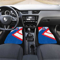 Slovakia – Red Blue White Geometric Flag Design Car Mats with National Crest