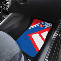 Slovakia – Red Blue White Geometric Flag Design Car Mats with National Crest