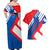 Slovakia – Red Blue White Geometric Flag Design Couples Matching Off Shoulder Maxi Dress and Hawaiian Shirt with National Crest