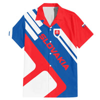 Slovakia – Red Blue White Geometric Flag Design Family Matching Mermaid Dress and Hawaiian Shirt with National Crest