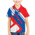 Slovakia – Red Blue White Geometric Flag Design Family Matching Mermaid Dress and Hawaiian Shirt with National Crest