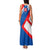 Slovakia – Red Blue White Geometric Flag Design Family Matching Tank Maxi Dress and Hawaiian Shirt with National Crest