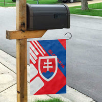 Slovakia – Red Blue White Geometric Flag Design Garden Flag with National Crest