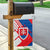 Slovakia – Red Blue White Geometric Flag Design Garden Flag with National Crest