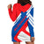 Slovakia – Red Blue White Geometric Flag Design Hoodie Dress with National Crest