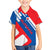 Slovakia – Red Blue White Geometric Flag Design Kid Hawaiian Shirt with National Crest