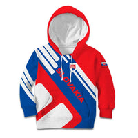 Slovakia – Red Blue White Geometric Flag Design Kid Hoodie with National Crest