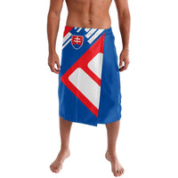 Slovakia – Red Blue White Geometric Flag Design Lavalava with National Crest