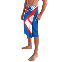Slovakia – Red Blue White Geometric Flag Design Lavalava with National Crest