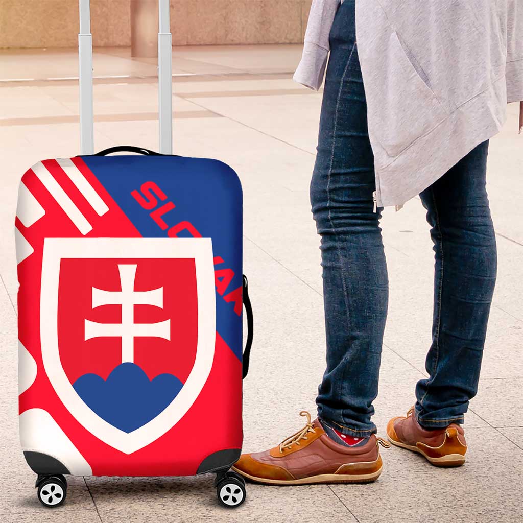 Slovakia – Red Blue White Geometric Flag Design Luggage Cover with National Crest