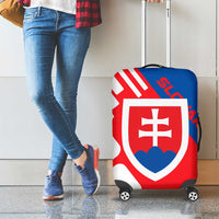 Slovakia – Red Blue White Geometric Flag Design Luggage Cover with National Crest