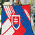 Slovakia – Red Blue White Geometric Flag Design Quilt with National Crest