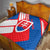 Slovakia – Red Blue White Geometric Flag Design Quilt with National Crest