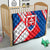 Slovakia – Red Blue White Geometric Flag Design Quilt with National Crest
