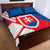 Slovakia – Red Blue White Geometric Flag Design Quilt Bed Set with National Crest